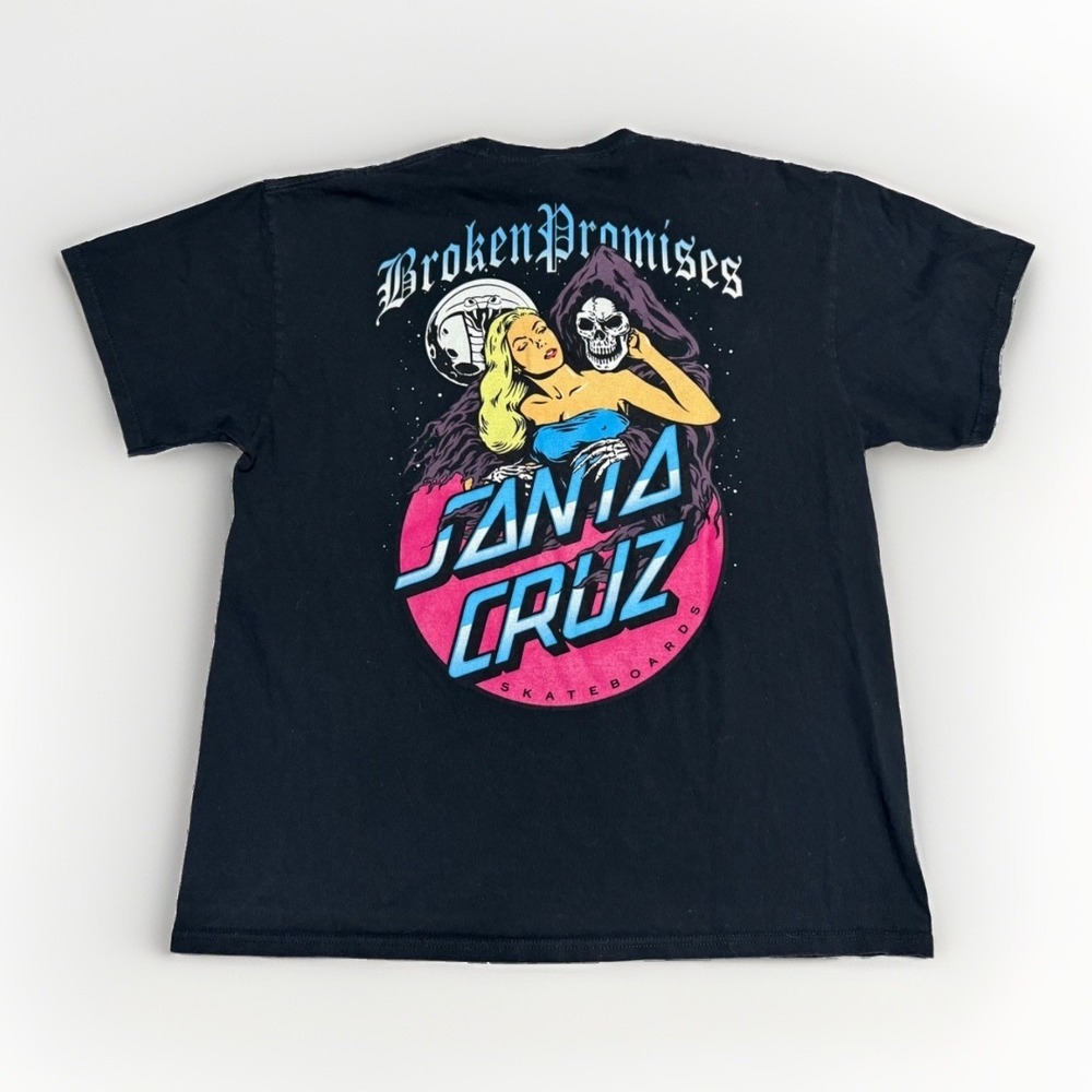 Broken Promises Santa Cruz Skate Streetwear Tee Mens XL Gothic Pinup